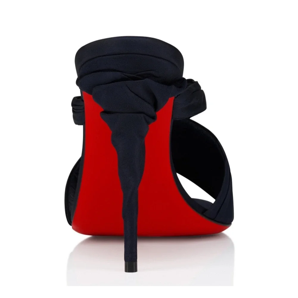 Christian Louboutin Affabula Mule 100 Last Night Navy Blue Sandal Heel Pump 36.5